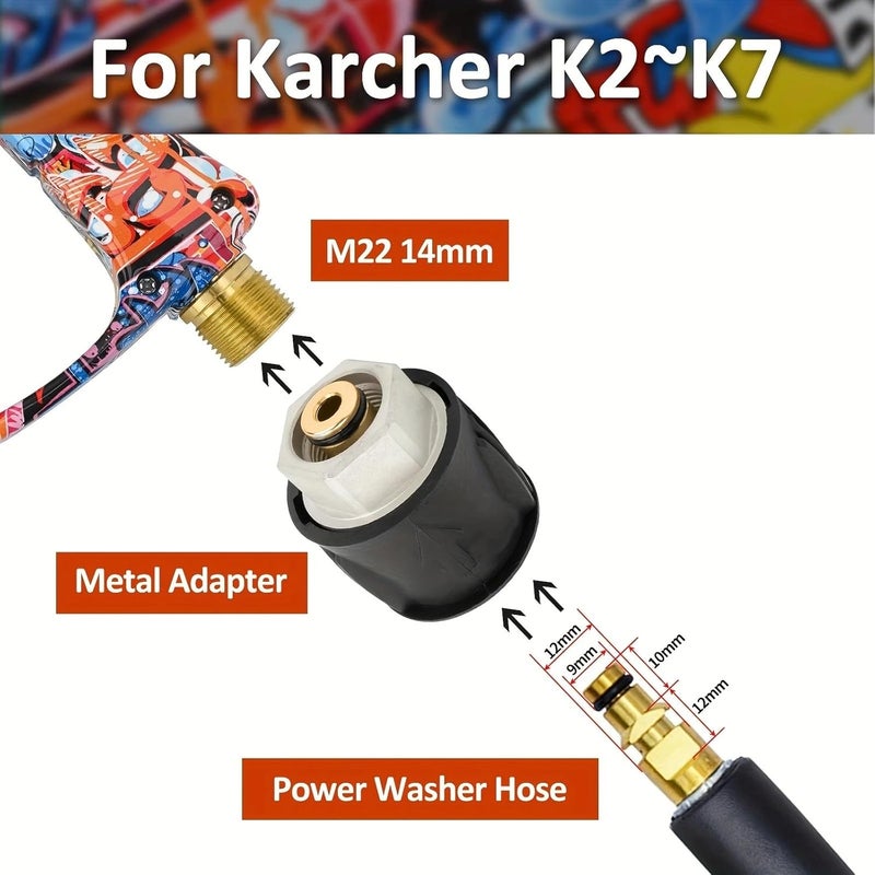 BEAR FORCE Pressure Washer Spray Gun M22-14 Max 3000 PSI with 1/4" Quick Connector Snow Foam Lance & 5 Spray Tips & Clip Nozzle Holder, Compatible for Some of Greenworks Kar-cher Ryobi Homelite Pressure Washer - Image 3